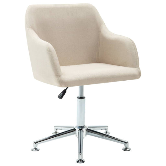 Office Chair Cream Polyester, Plywood, Steel Height Adjustable