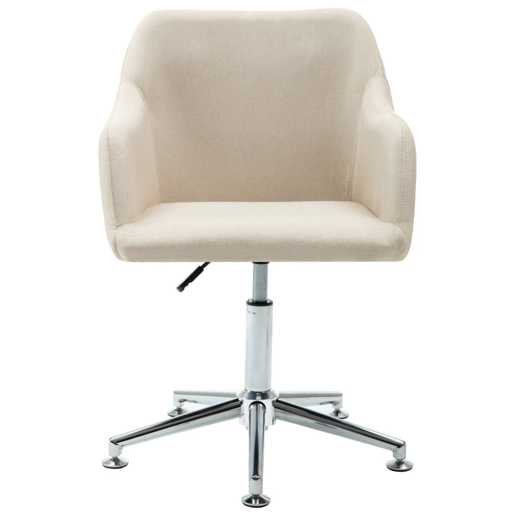 Office Chair Cream Polyester, Plywood, Steel Height Adjustable
