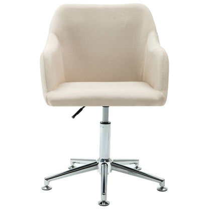 Office Chair Cream Polyester, Plywood, Steel Height Adjustable