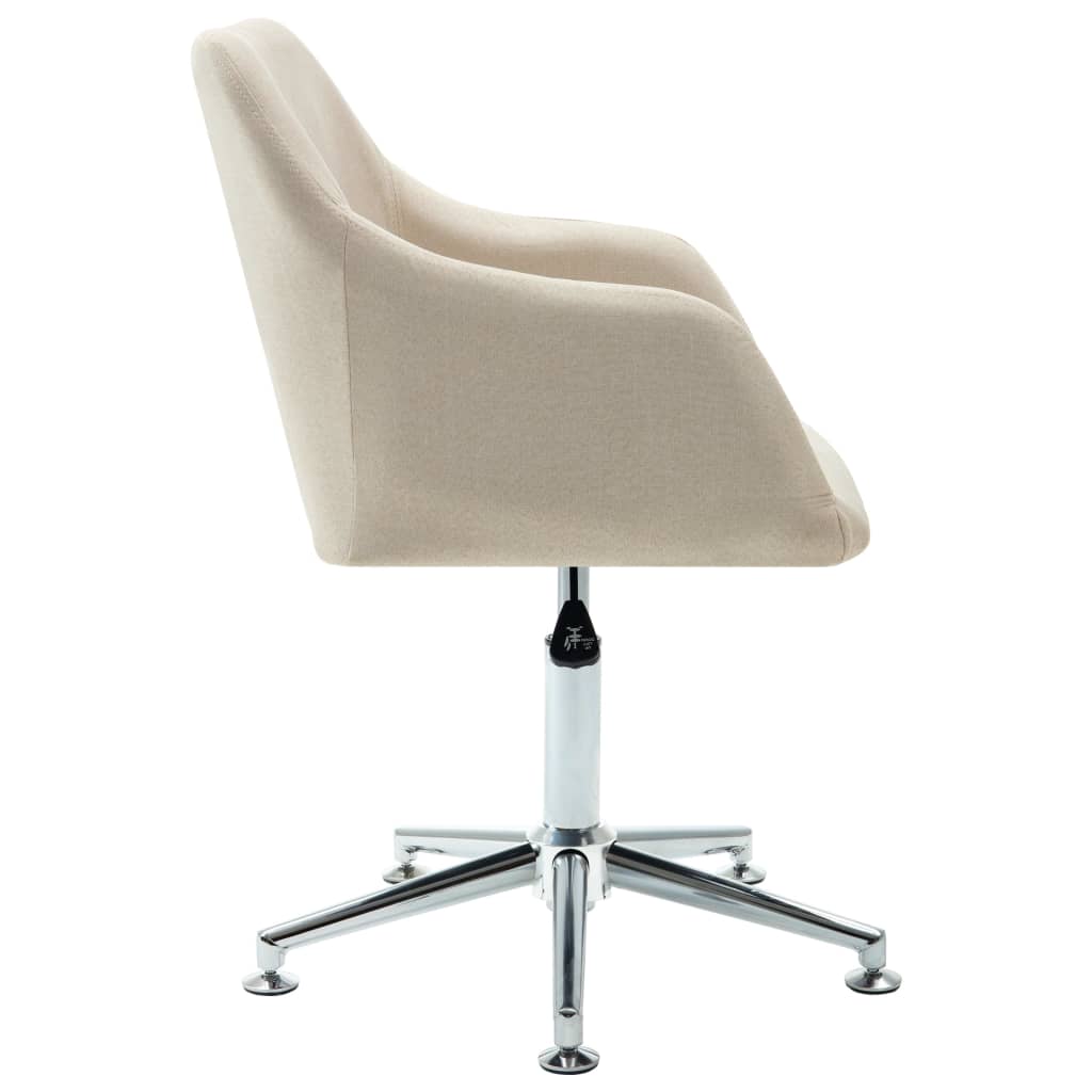 Office Chair Cream Polyester, Plywood, Steel Height Adjustable