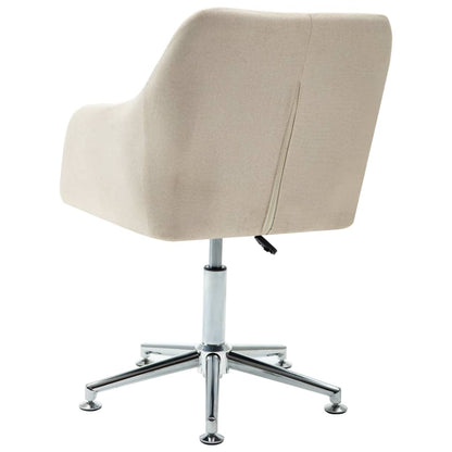 Office Chair Cream Polyester, Plywood, Steel Height Adjustable
