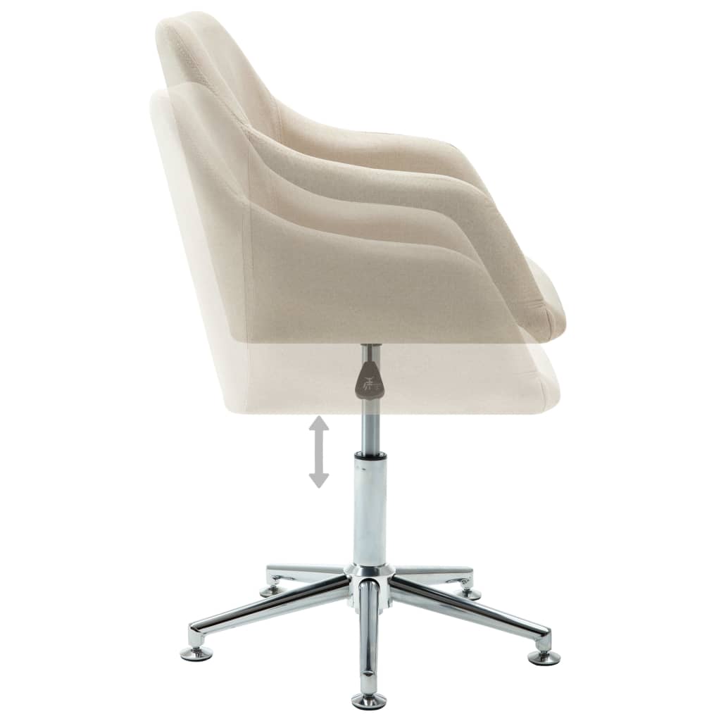 Office Chair Cream Polyester, Plywood, Steel Height Adjustable