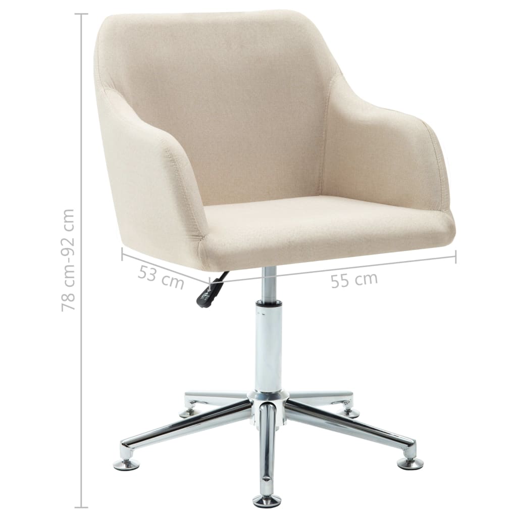 Office Chair Cream Polyester, Plywood, Steel Height Adjustable