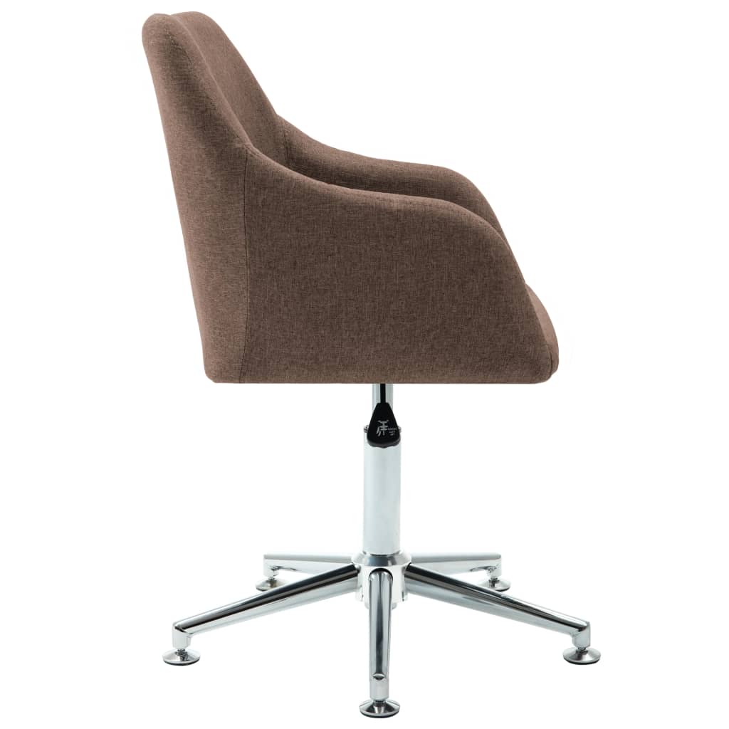 Office Chair Brown Polyester, Plywood, Steel Adjustable Swivel