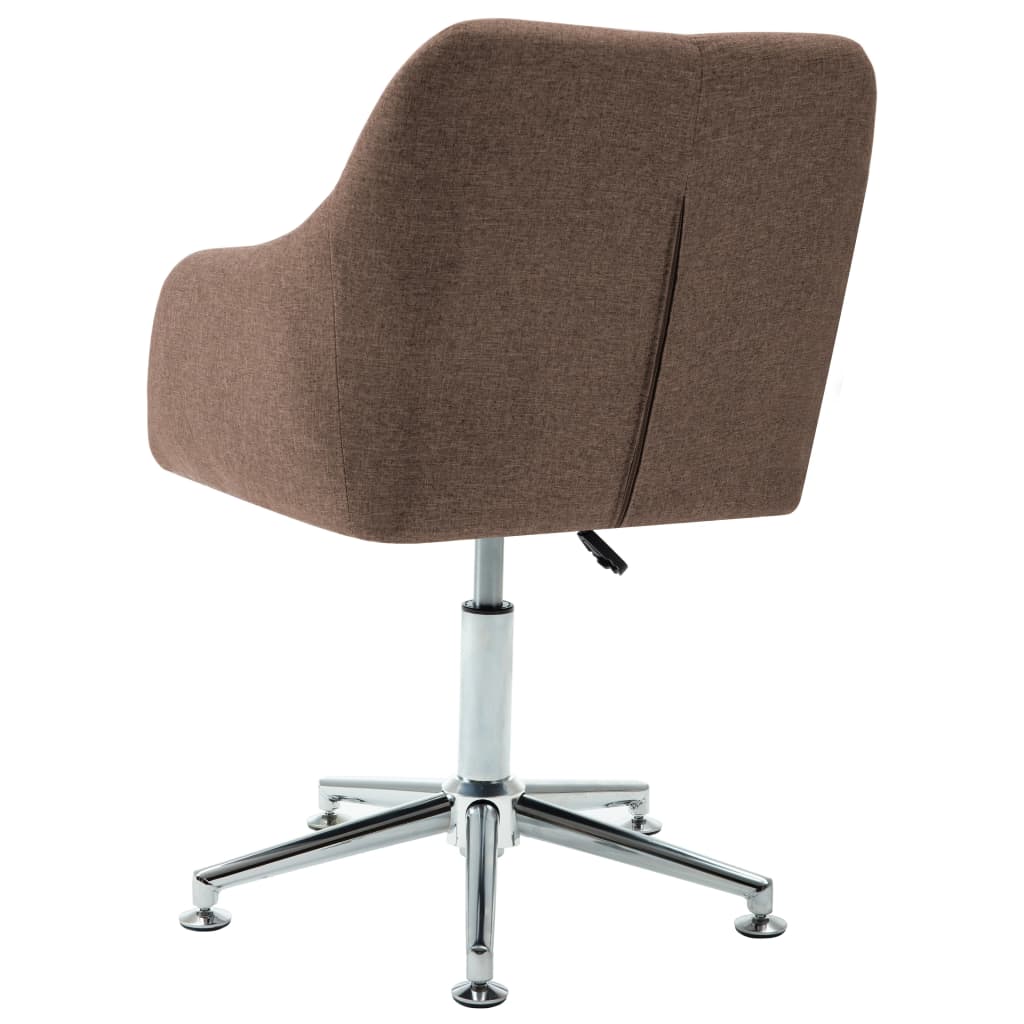 Office Chair Brown Polyester, Plywood, Steel Adjustable Swivel