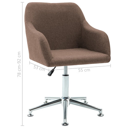 Office Chair Brown Polyester, Plywood, Steel Adjustable Swivel