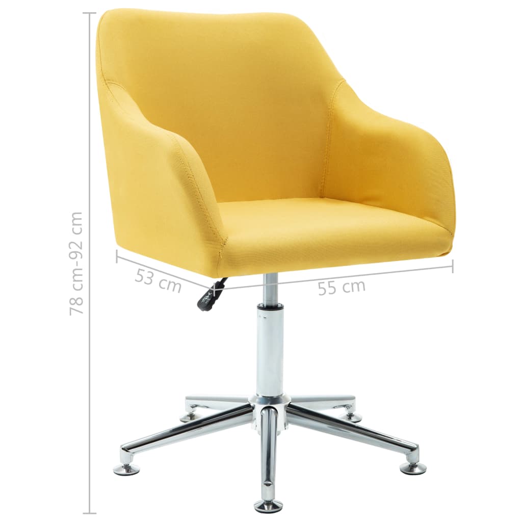 Office Chair Yellow Polyester, Plywood, Steel Adjustable