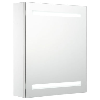 Bathroom Cabinet White, Silver MDF, Glass 19.7 x 5.3 x 23.6 in