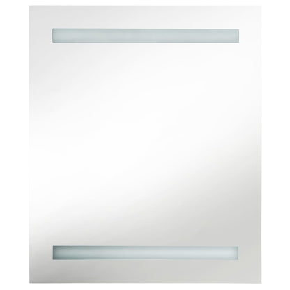 Bathroom Cabinet White, Silver MDF, Glass 19.7 x 5.3 x 23.6 in