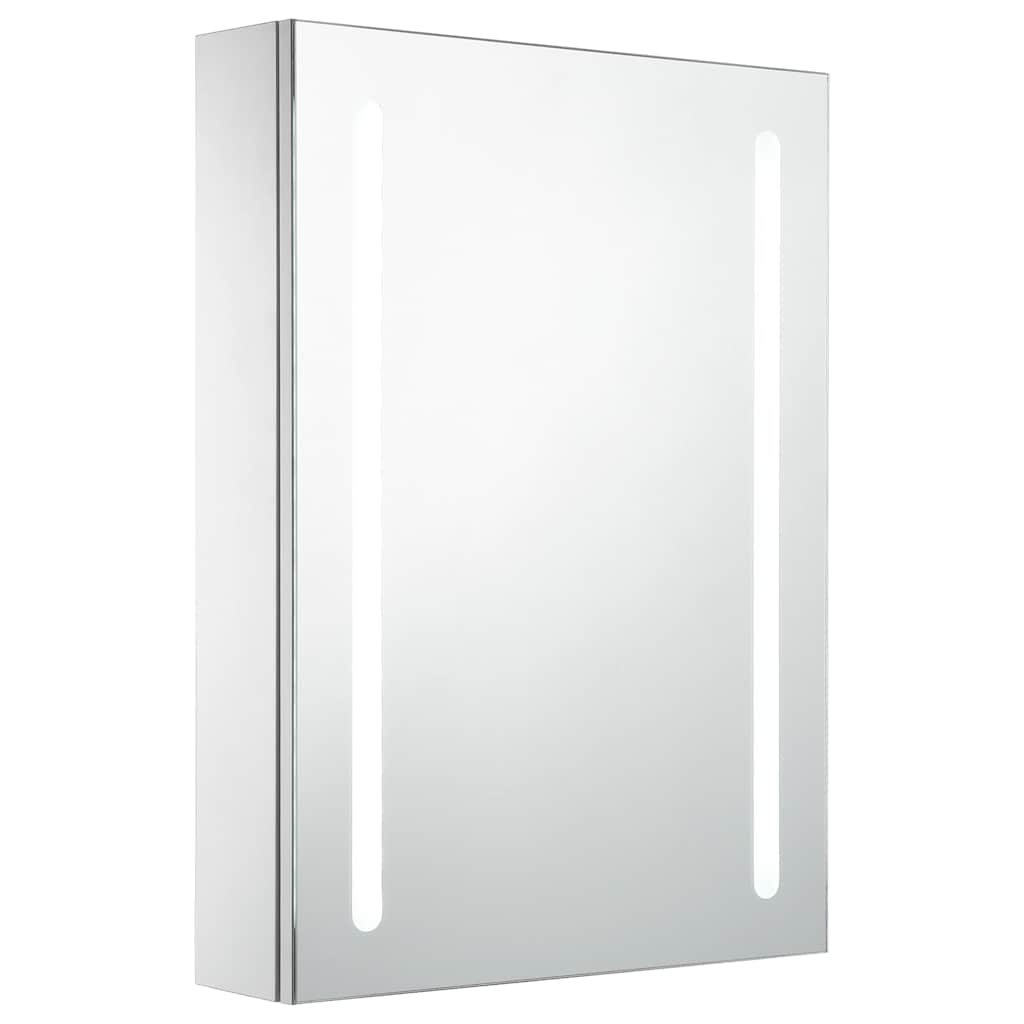 Bathroom Cabinet White and Silver MDF 19.7x5.1x27.6 in