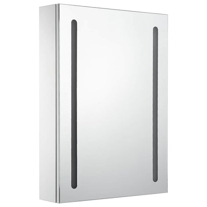 Bathroom Cabinet White and Silver MDF 19.7x5.1x27.6 in