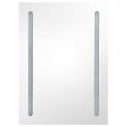 Bathroom Cabinet White and Silver MDF 19.7x5.1x27.6 in