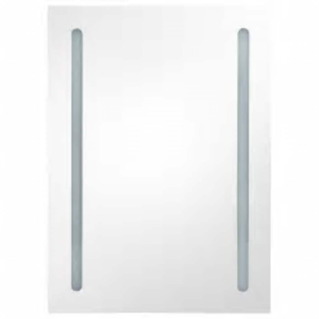 Bathroom Cabinet White and Silver MDF 19.7x5.1x27.6 in
