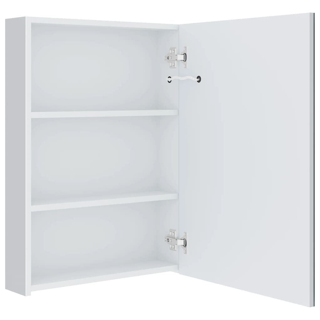 Bathroom Cabinet White and Silver MDF 19.7x5.1x27.6 in