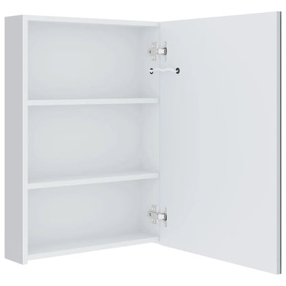 Bathroom Cabinet White and Silver MDF 19.7x5.1x27.6 in