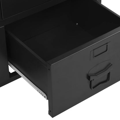 Office Cabinet Black Steel, Plastic Medium Filing Cabinet