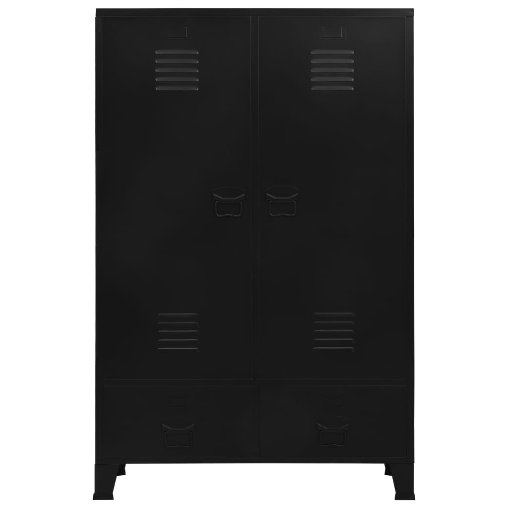 Wardrobe Black Steel, Plastic Compact Wardrobe Rectangular