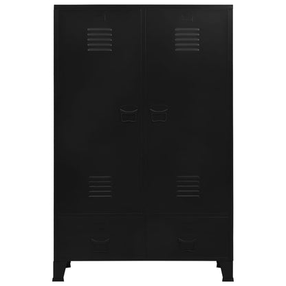 Wardrobe Black Steel, Plastic Compact Wardrobe Rectangular