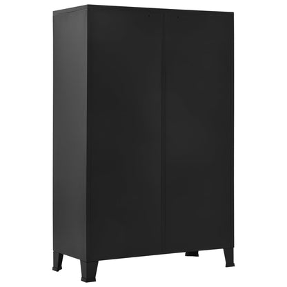 Wardrobe Black Steel, Plastic Compact Wardrobe Rectangular