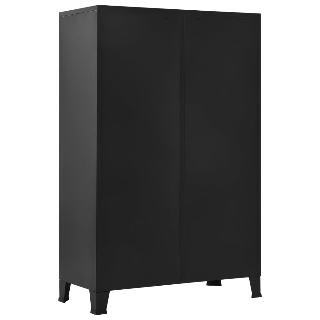 Wardrobe Black Steel, Plastic Compact Wardrobe Rectangular
