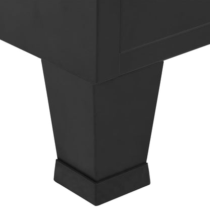 Wardrobe Black Steel, Plastic Compact Wardrobe Rectangular