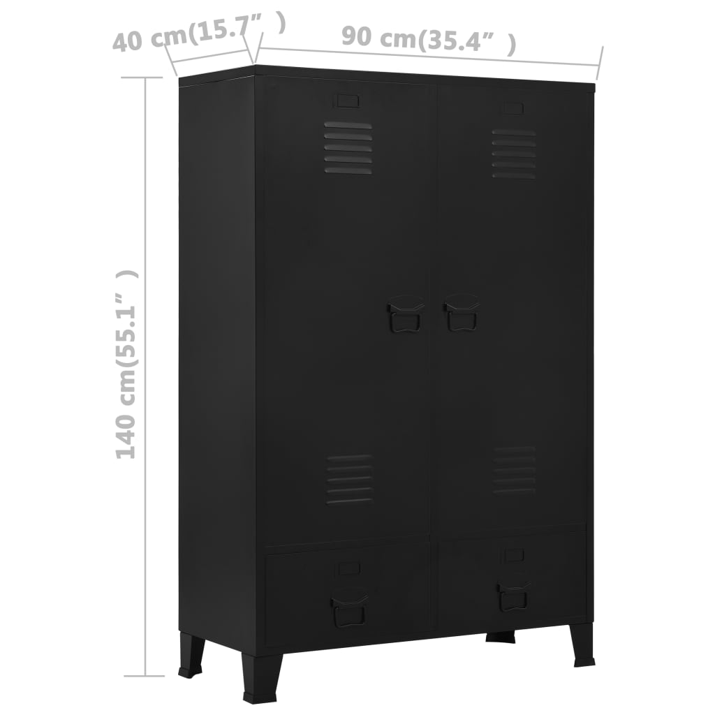 Wardrobe Black Steel, Plastic Compact Wardrobe Rectangular