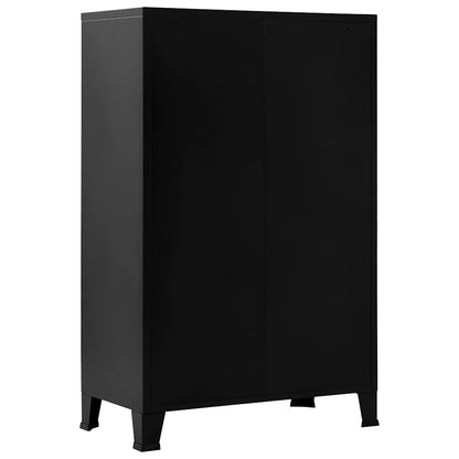 Storage Chest Black Steel, Plastic Medium Storage Chest