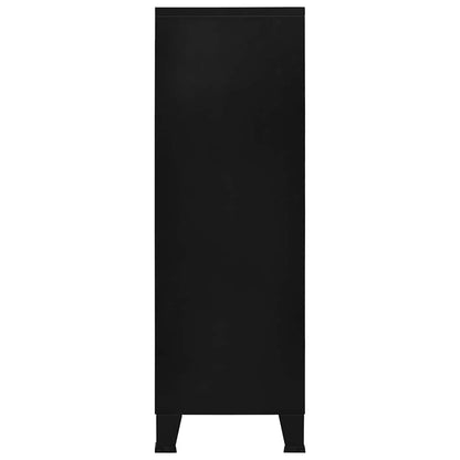 Storage Chest Black Steel, Plastic Medium Storage Chest
