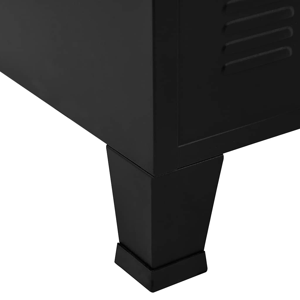 Storage Chest Black Steel, Plastic Medium Storage Chest