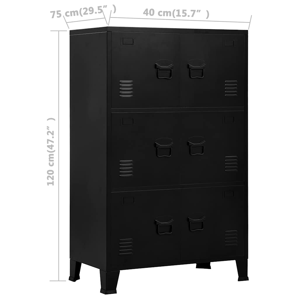 Storage Chest Black Steel, Plastic Medium Storage Chest