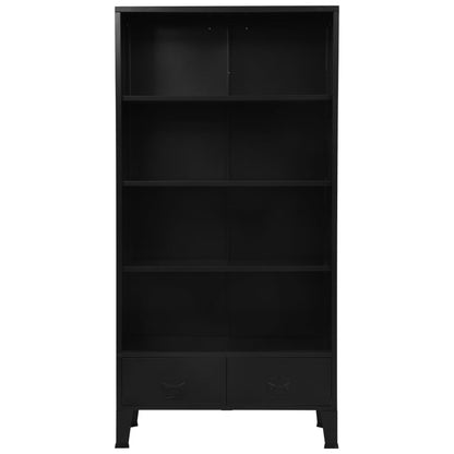 Bookshelf Black Steel Storage Bookshelf Rectangular