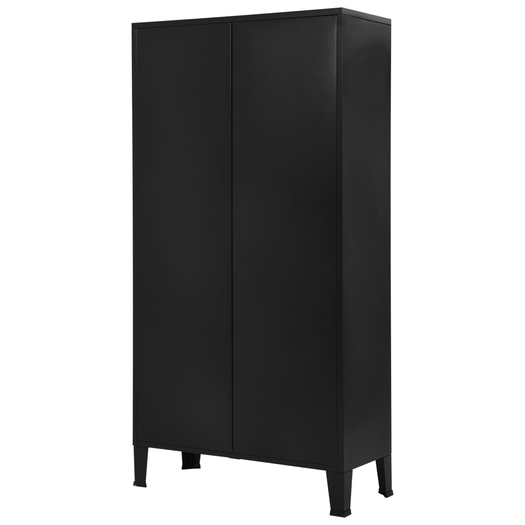 Bookshelf Black Steel Storage Bookshelf Rectangular