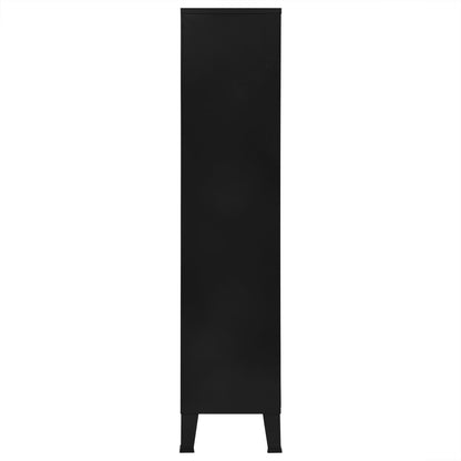 Bookshelf Black Steel Storage Bookshelf Rectangular
