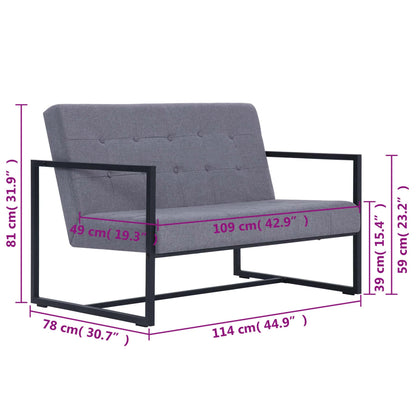 Armchair Light grey Fabric 2-seater Seats Many Loveseat