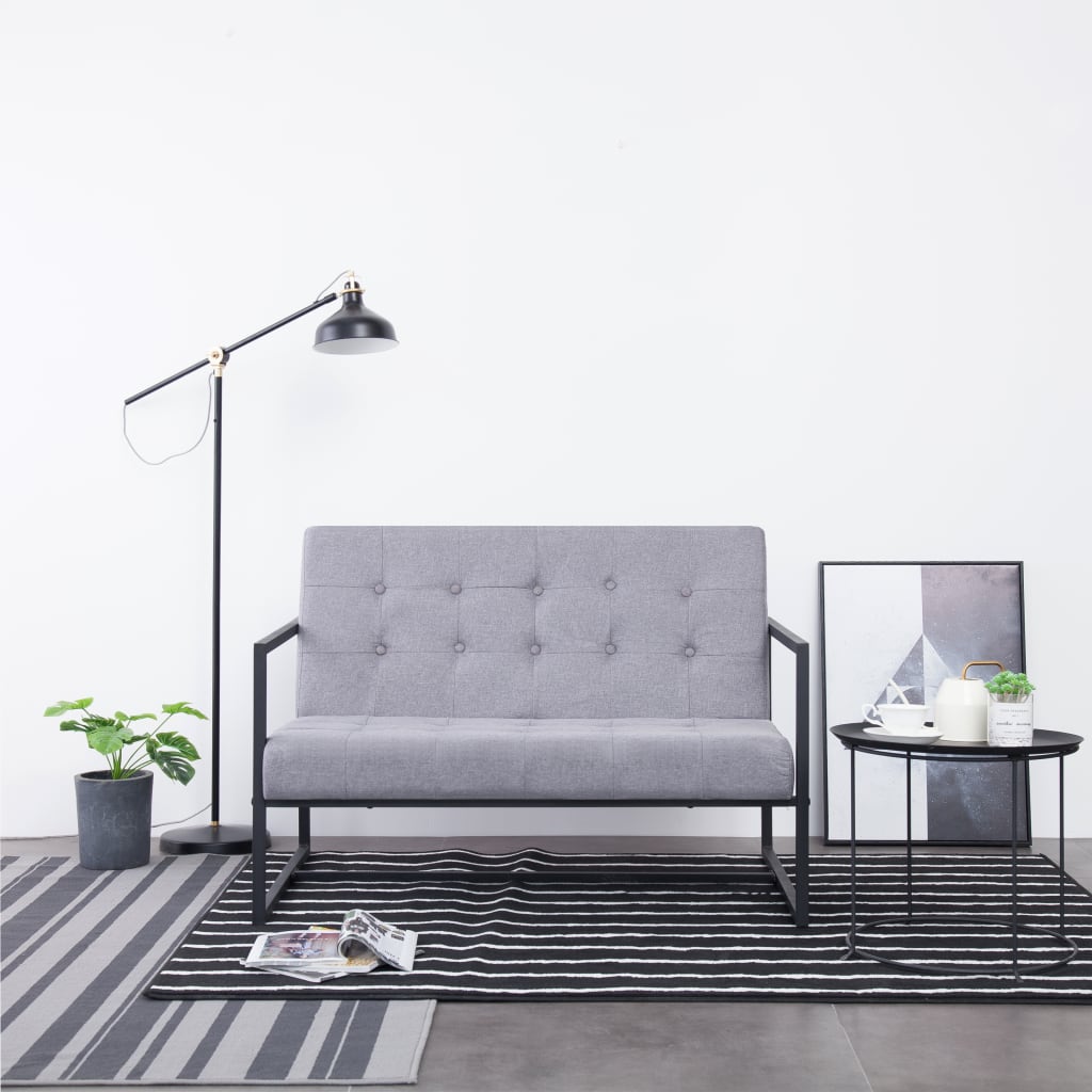 Armchair Light grey Fabric 2-seater Seats Many Loveseat