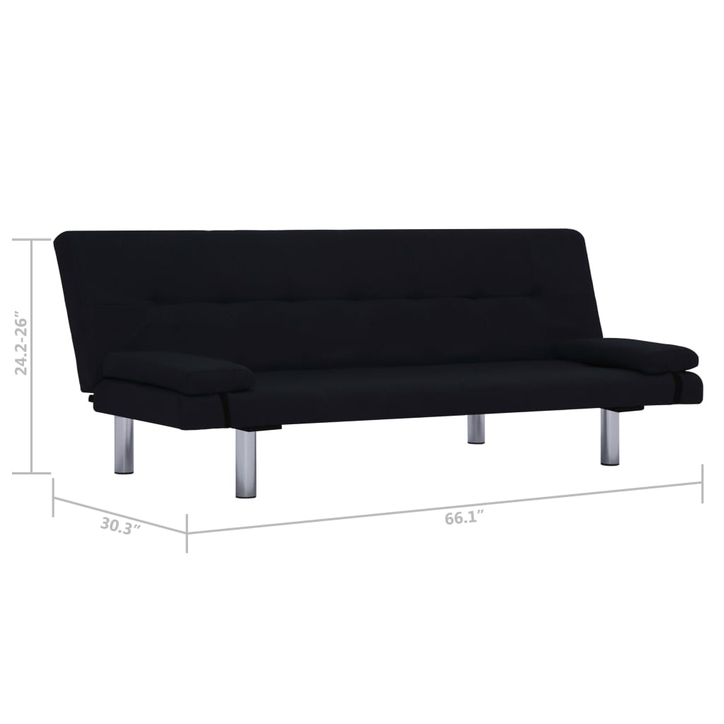 Sofa Bed Black Wooden frame Standard