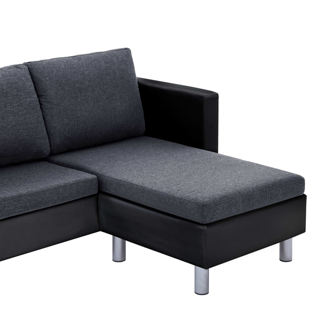 Sofa Black (sofa), Dark Gray (cushions)
