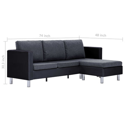 Sofa Black (sofa), Dark Gray (cushions)
