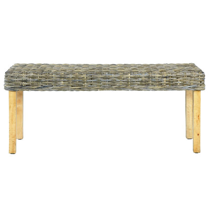 Bench Natural Natural Kubu Rattan, Solid Mango Wood Medium