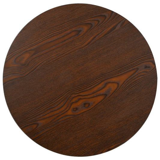 Bistro Table Dark Brown, Black MDF, Steel Compact Round Modern