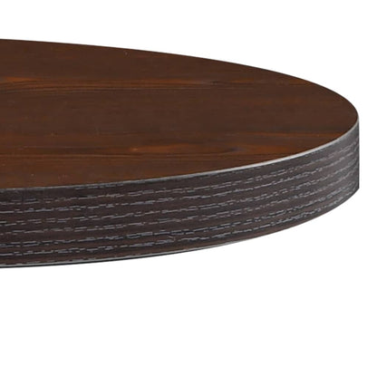 Bistro Table Dark Brown, Black MDF, Steel Compact Round Modern