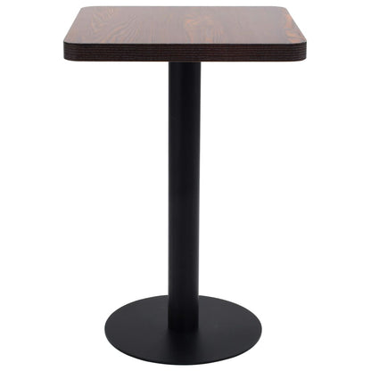 Bistro Table Dark brown, black MDF, steel 19.7 x 19.7 x 29.5 in