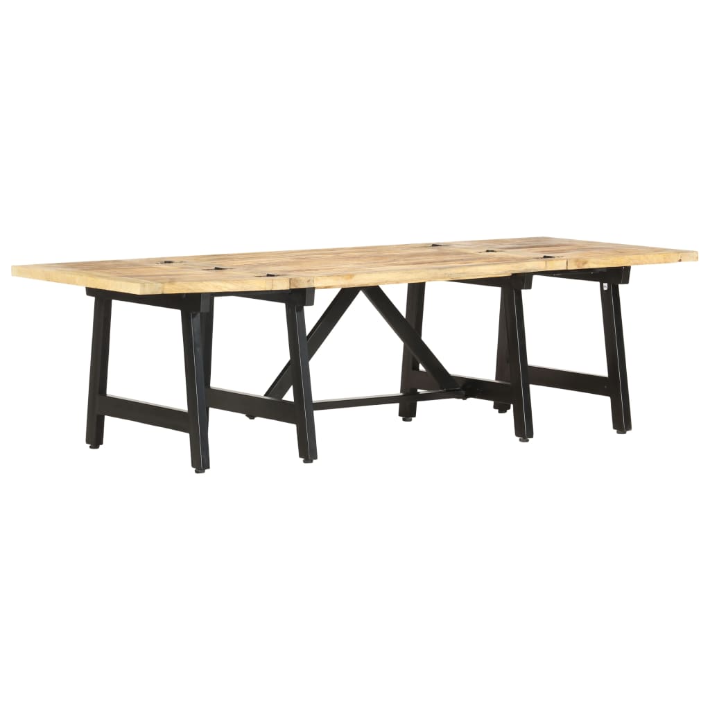 Coffee Table Brown, Black Solid mango wood, Iron Large Extendable