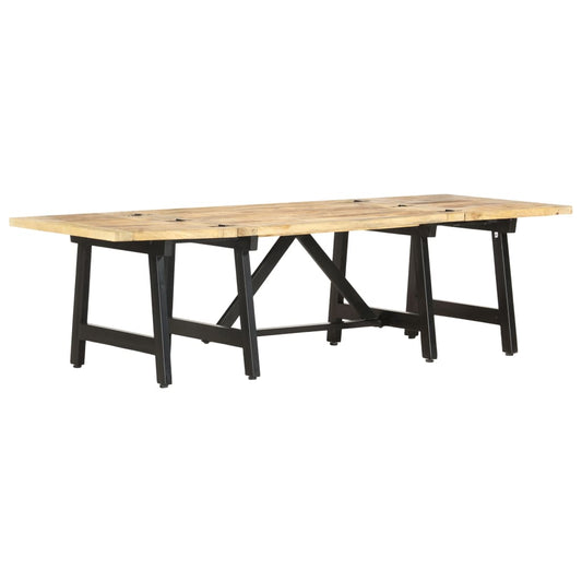 Coffee Table Brown, Black Solid mango wood, Iron Large Extendable