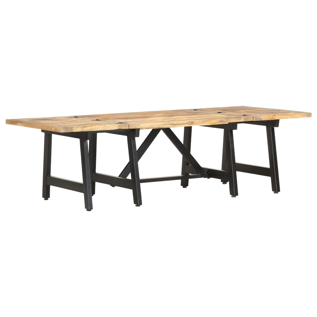 Coffee Table Brown, Black Solid mango wood, Iron Large Extendable