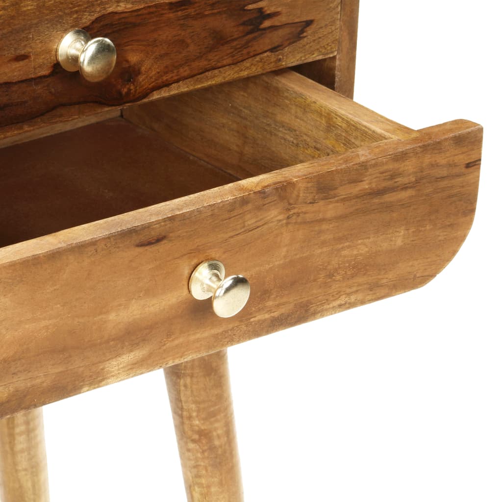 Bedside Cabinet Mango Wood Brown Solid Mango Wood