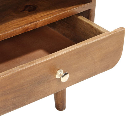 TV Cabinet Brown Solid Mango Wood 35.4 x 13.8 x 18.5 in Drawers