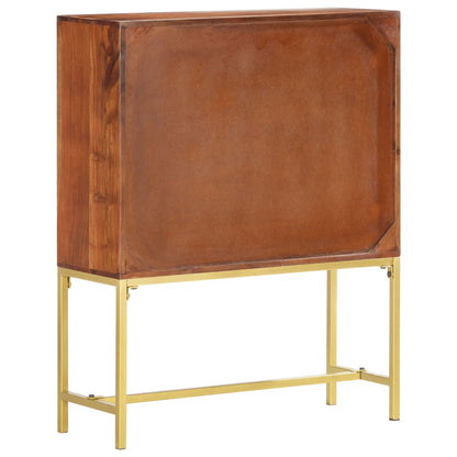 Highboard Brown and Golden Solid Acacia Wood 31.5 x 11.8 x 39.4 in