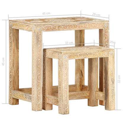 Side Table Natural Mango Wood Solid Mango Wood Small