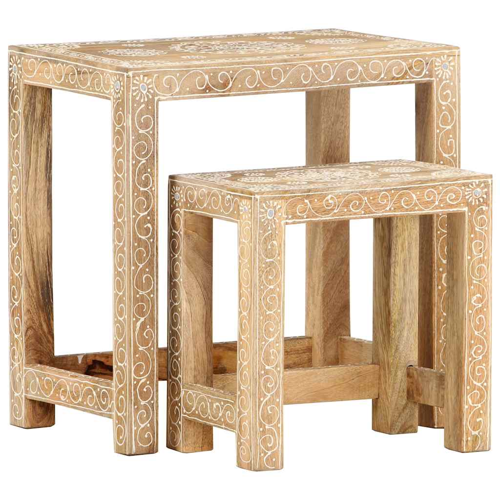 Side Table Natural Mango Wood Solid Mango Wood Small